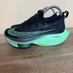 Nike Air Zoom Alphafly Next% Black Lime Blast Women’s Sz 7 Running CZ1514-400